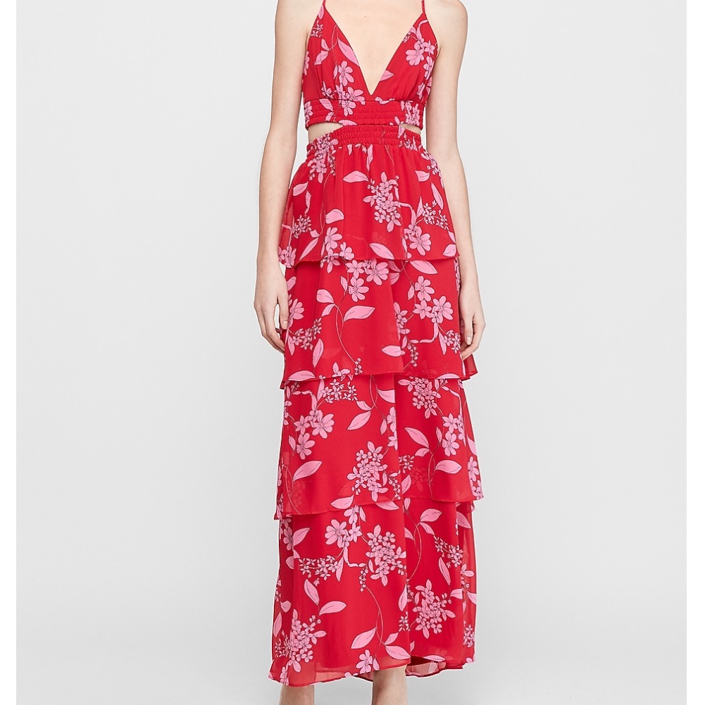 Express Floral Print Maxi Dress